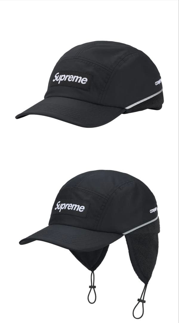 Supreme Polartec 耳当て付キャンプキャップ 黒