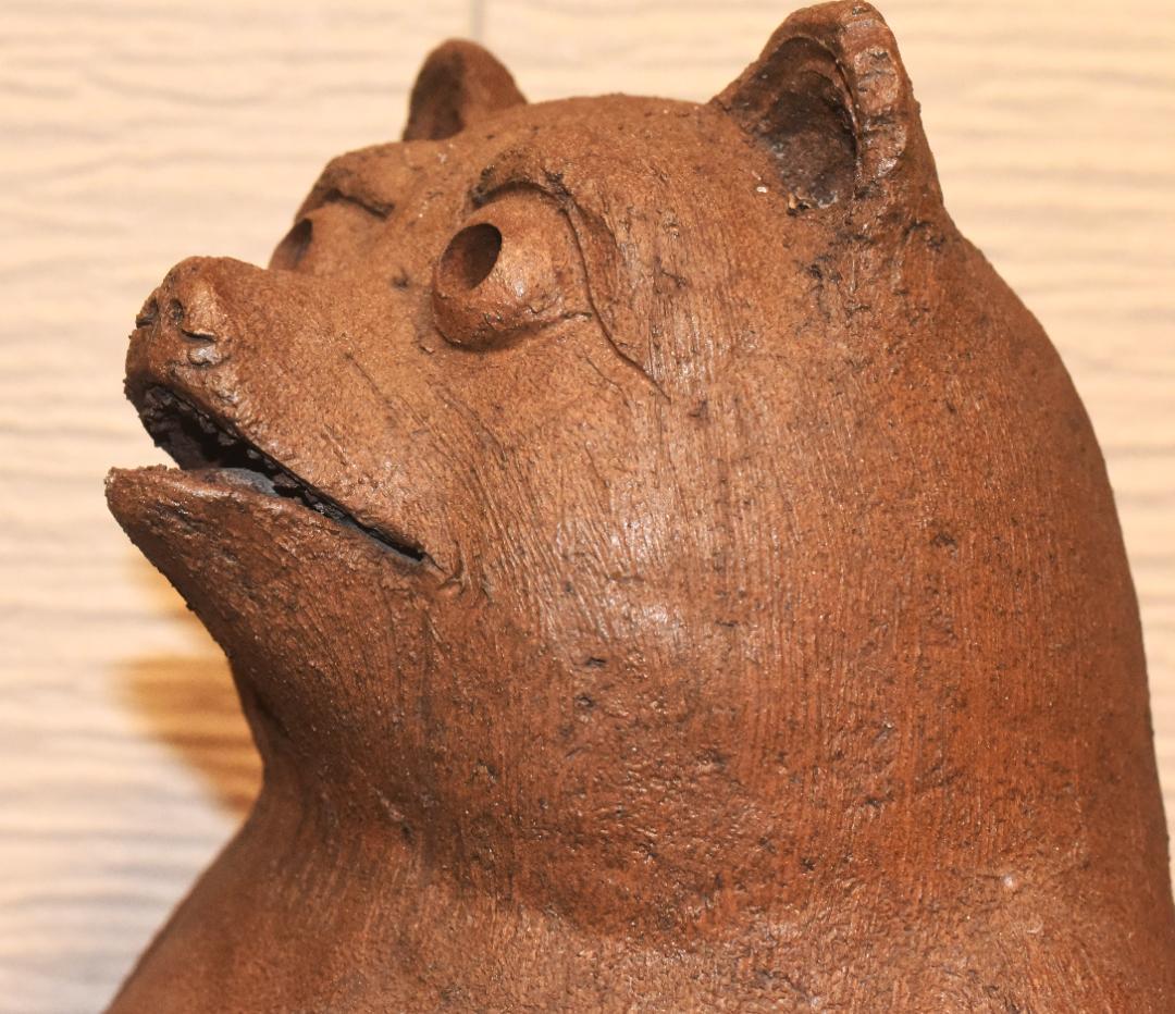 n*e様 貴重な常滑焼　狸　松下衛作　タヌキの置物　78ｃｍ●250303-03