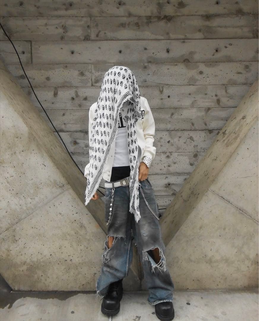 Alexander McQueen スカル ストール スカーフ ホワイト