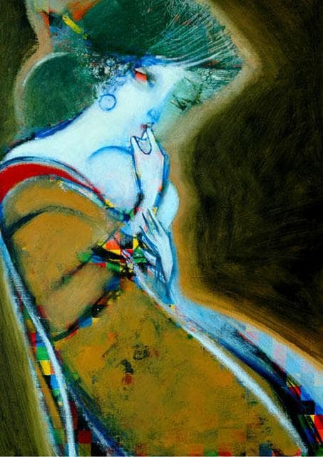 油絵 菅家令子 絵 絵画 インテリア 額付(黒) F4-080514 人物 女性