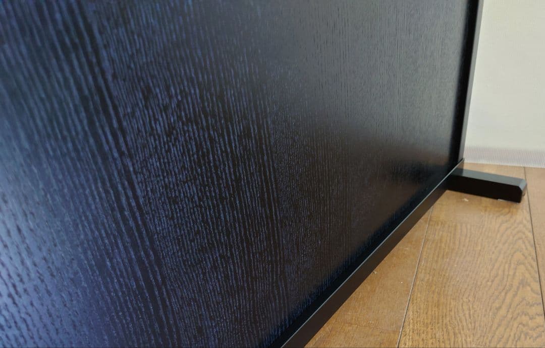 衝立　ブラック　格子状和風衝立　シンプル１枚式　パーテーション　ブラック塗装③