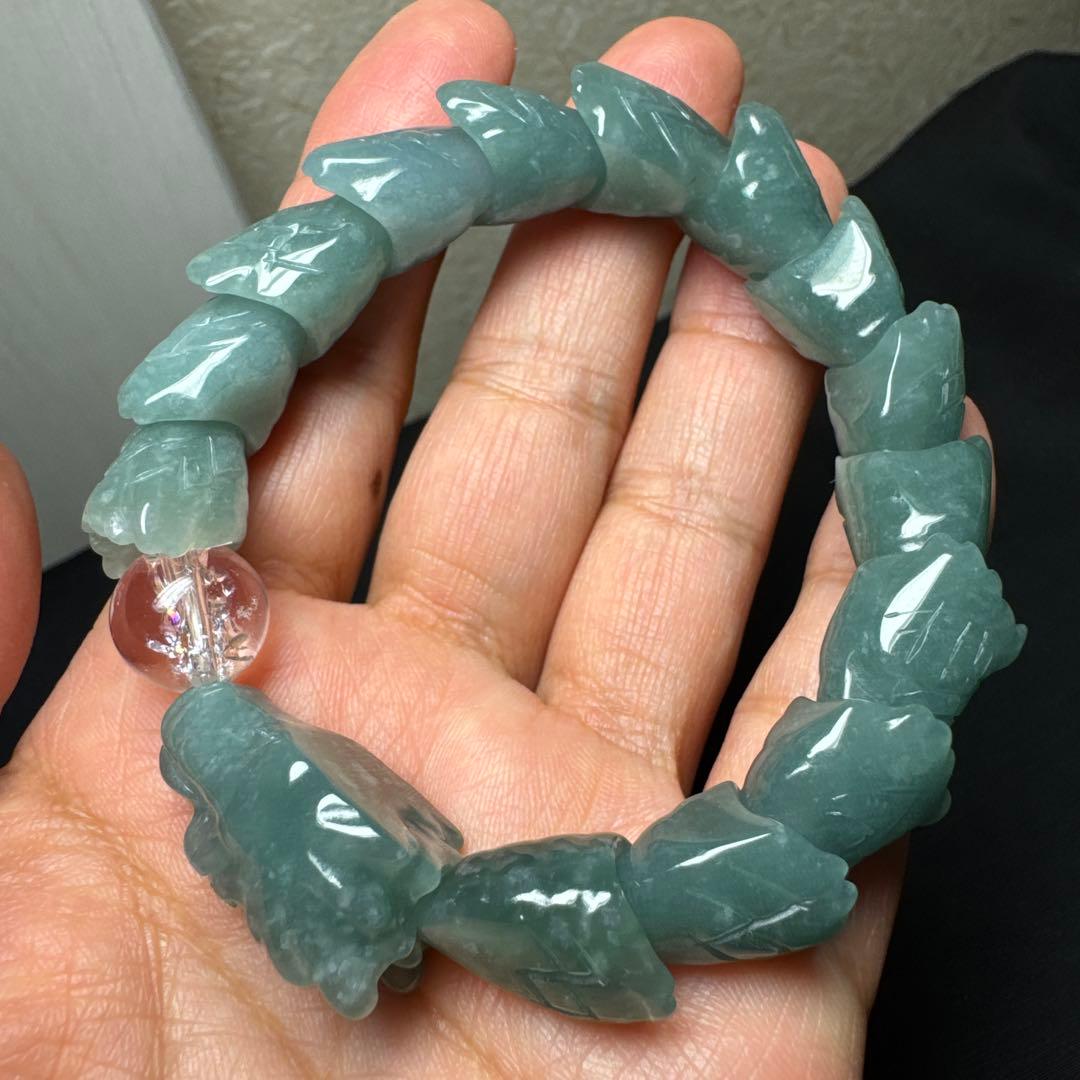 浄化の水晶&全ての繁栄　翠製　龍神ブレスレット