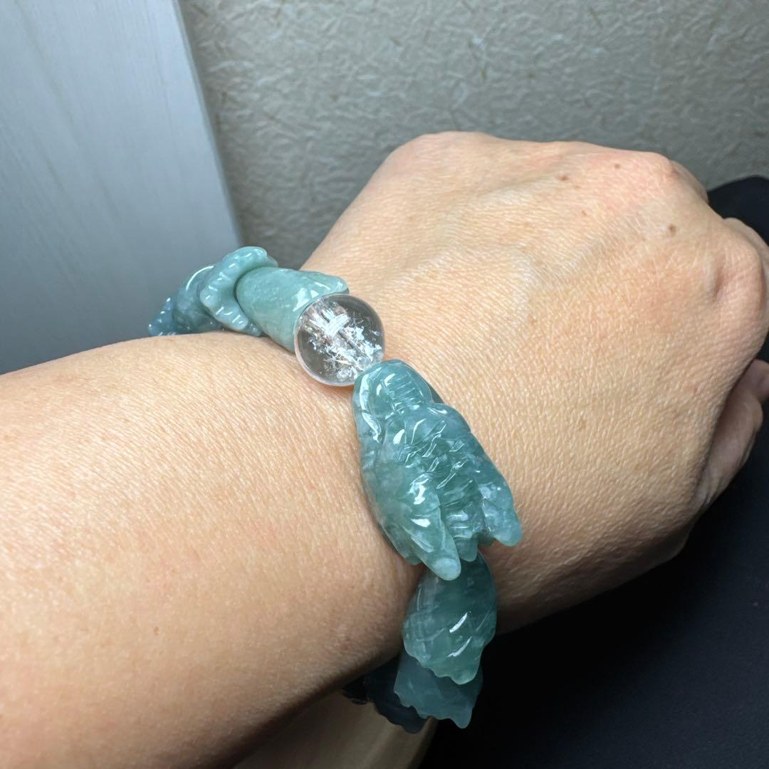 浄化の水晶&全ての繁栄　翠製　龍神ブレスレット