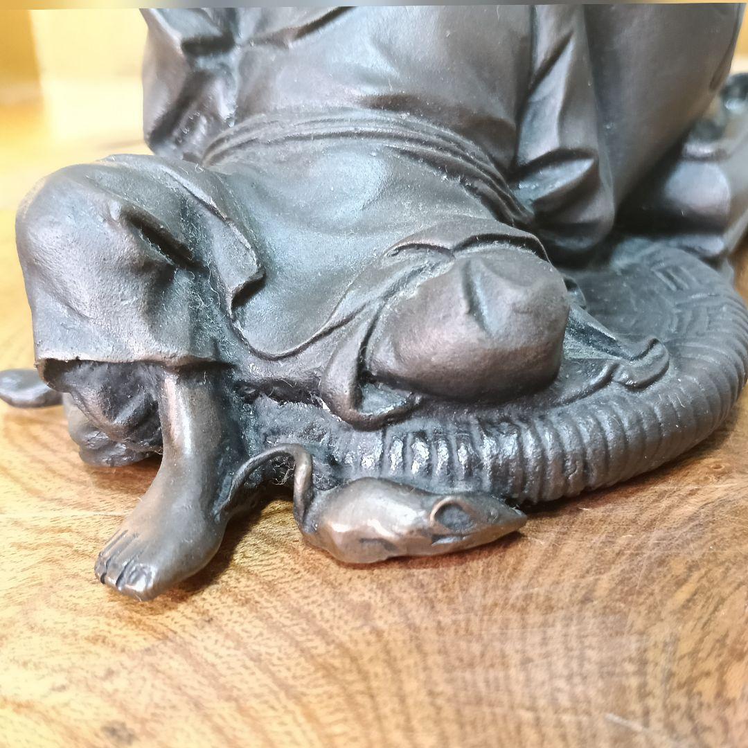 大峰作 雪舟 ネズミ 木魚 蝋型 鋳銅 共箱 未使用 AK57