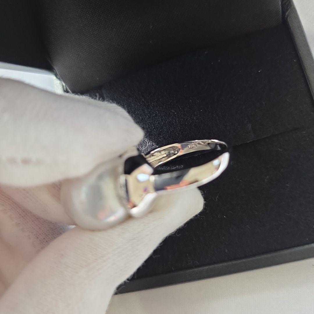 SV天然南洋白蝶真珠プラチナカラー系超大珠リング 15.62mm #14