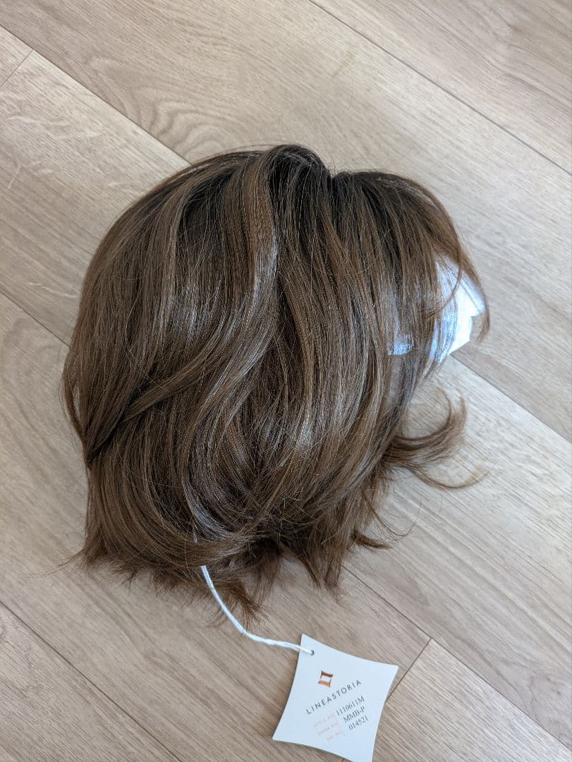 リネアストリア　人毛ミックスウィッグ　ラテショート　ミルキーモカブラウンプリン