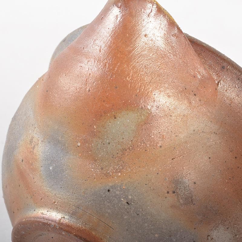 煎茶道具　備前焼　明光窯　神獣摘　宝瓶　急須　共箱　D　R6253