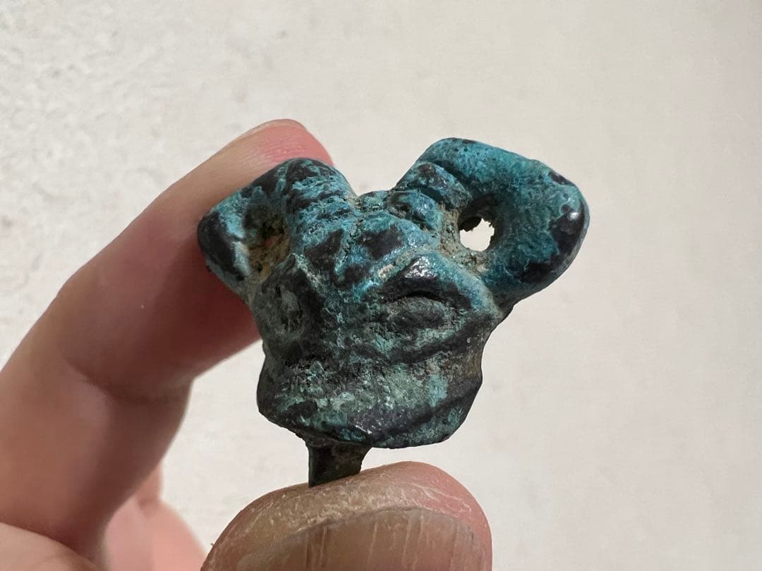 中国 青銅器 三星堆 長江文明 動物頭部 四川省 蜀 発掘 出土 骨董 古美術