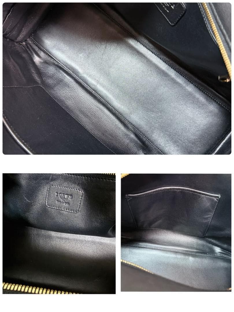 希少品 極美品 ロエベ アマソナ 36 ハンドバッグ アナグラム ムートン