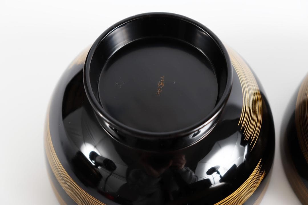 輪島塗 大向高洲堂 黒一筆 煮物椀 五客 共箱