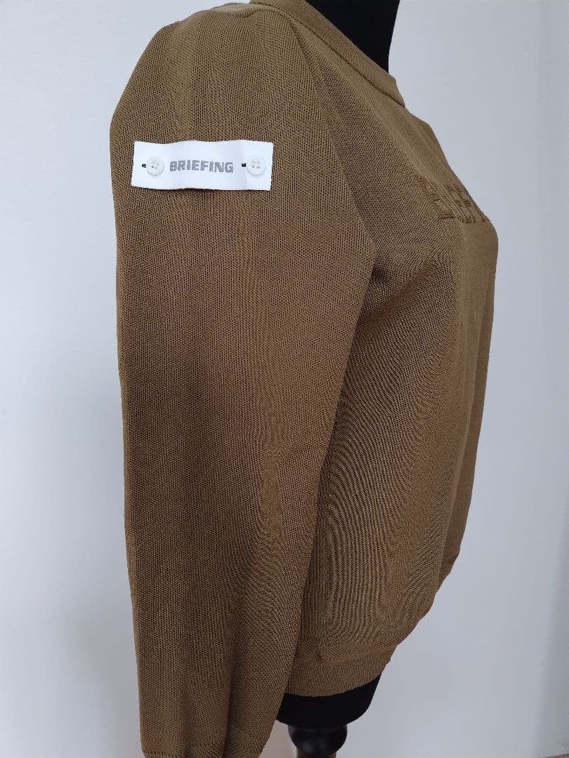 BRIEFING レディースゴルフウェア　クルーネックニット　キャメル　Mサイズ