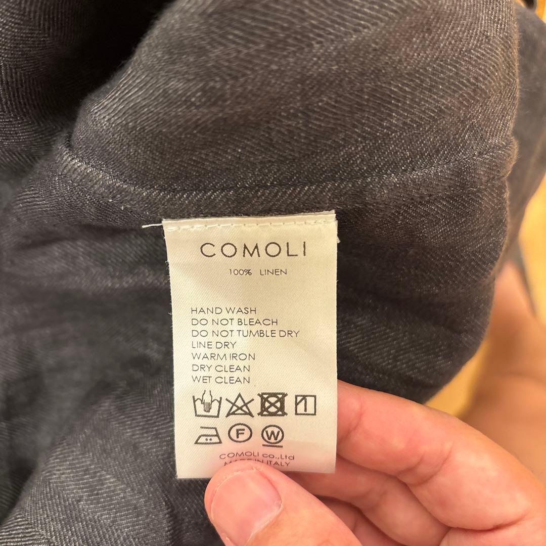 K*A様 COMOLI ピッコロ リネン ヘリンボーン スタンドカラー チャコー