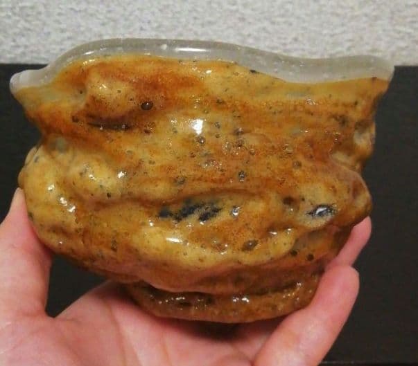 稲嶺盛吉作　琉球ガラス　瑠璃礁　茶碗　共箱　略歴付　茶道具