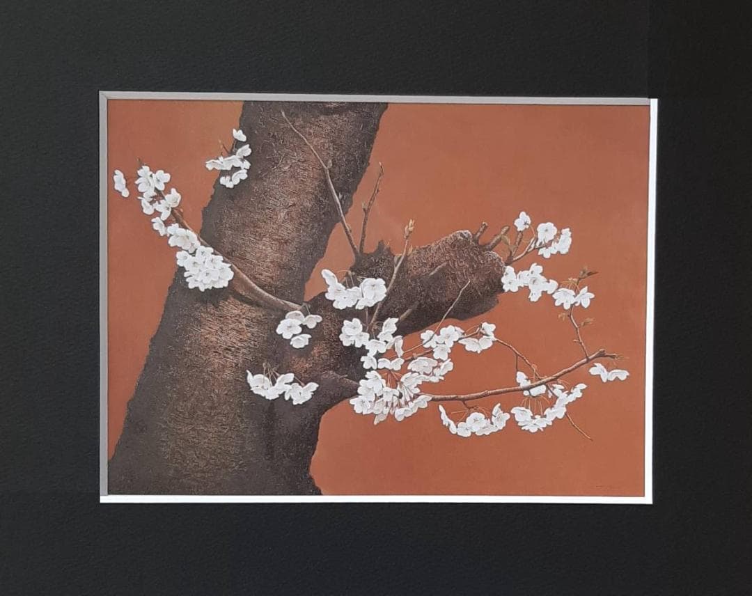 河合美江、「白桜譜」、希少画集の額装画、四季、風景、人気作品