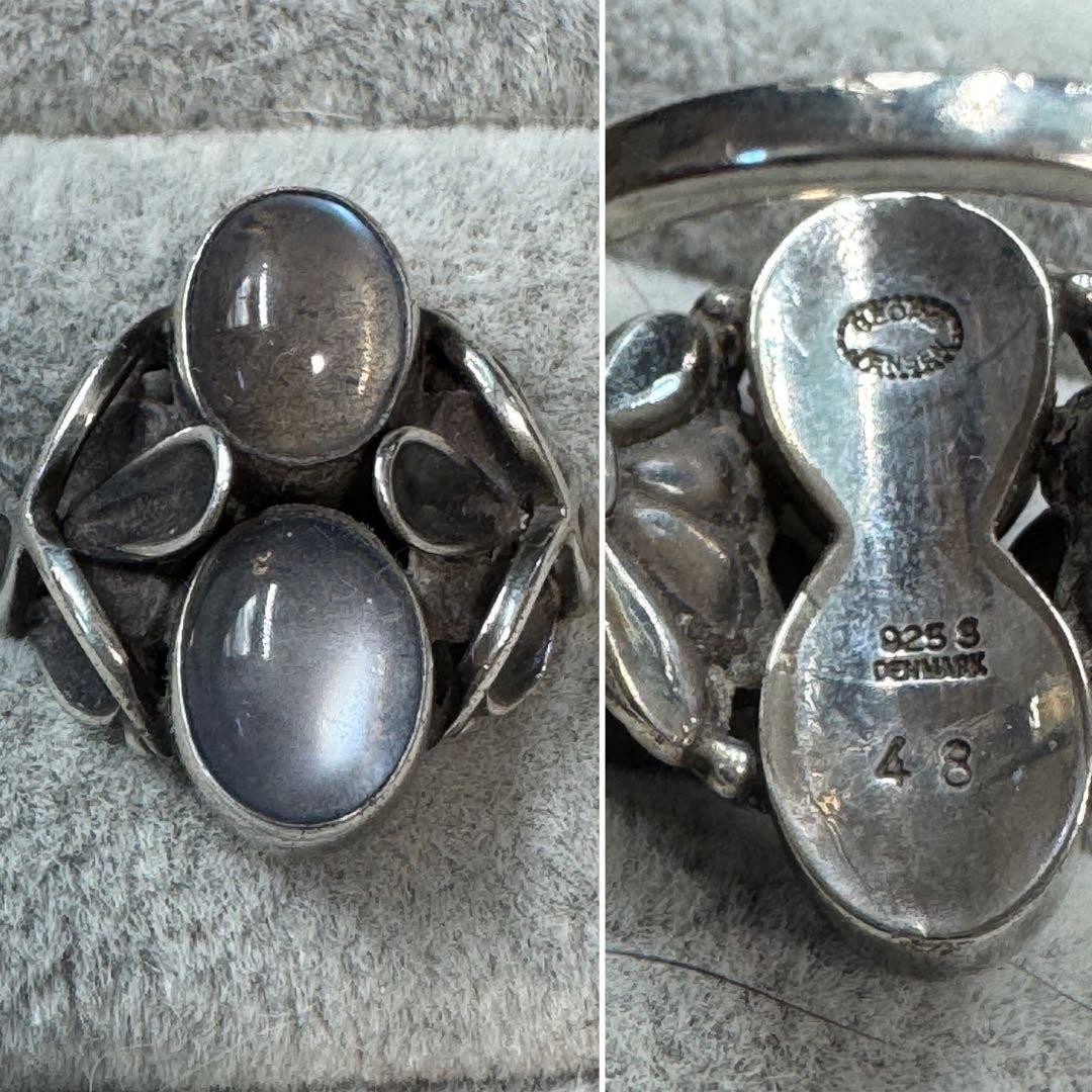 ジョージジェンセン 48 ムーンライト ブロッサム ムーンストーン リング