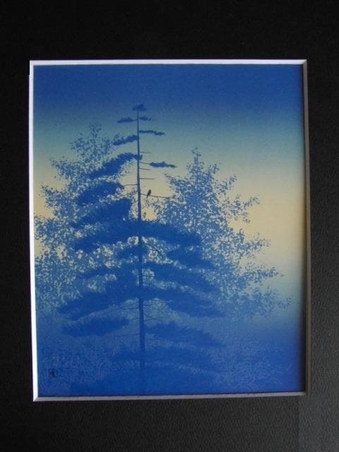 千住博、【デネブ】、希少な額装用画集より、新品額装付、状態良好