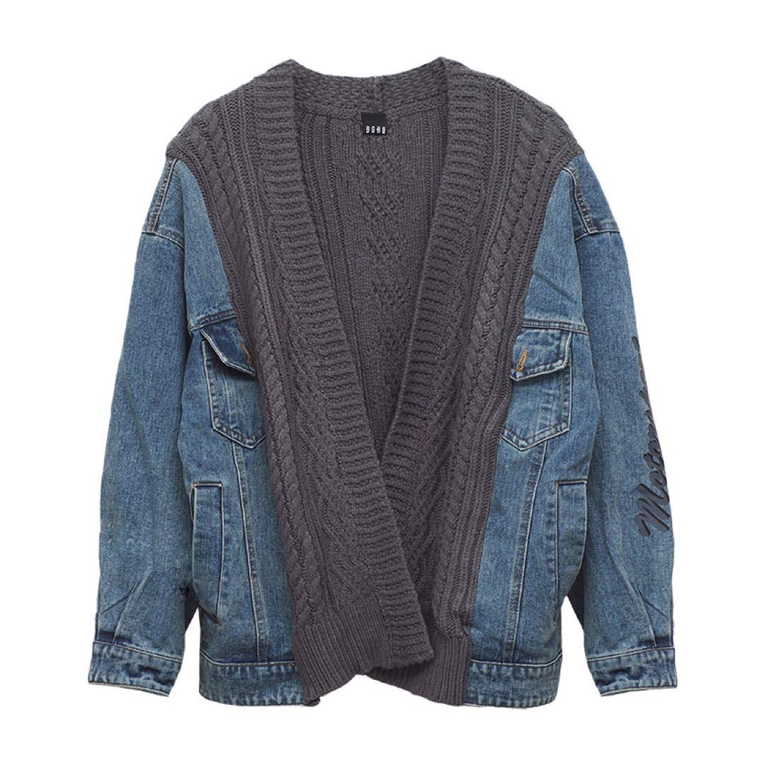 ジャケット・アウター BAGARCH KNIT COMBI DENIM JKT