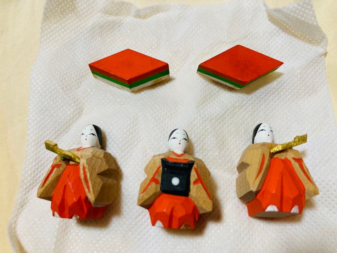 高橋神泉　奈良一刀彫　１５人揃い　段飾り　ひな祭り　川口神泉　雛段