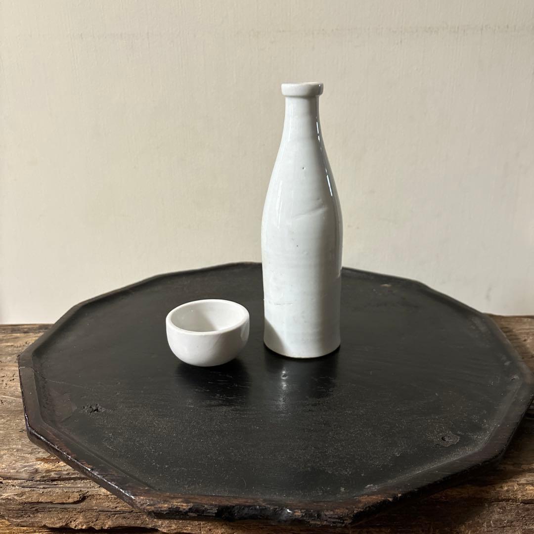 平佐白磁ボトル　明治　波佐見　伊万里　ストーンウェア　瀬戸　李朝　花器　白洲正子