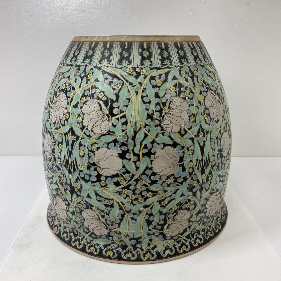 専用　中国清時代　粉彩大鉢　高さ約27㎝　タエチ　東さ7-0130☆2F