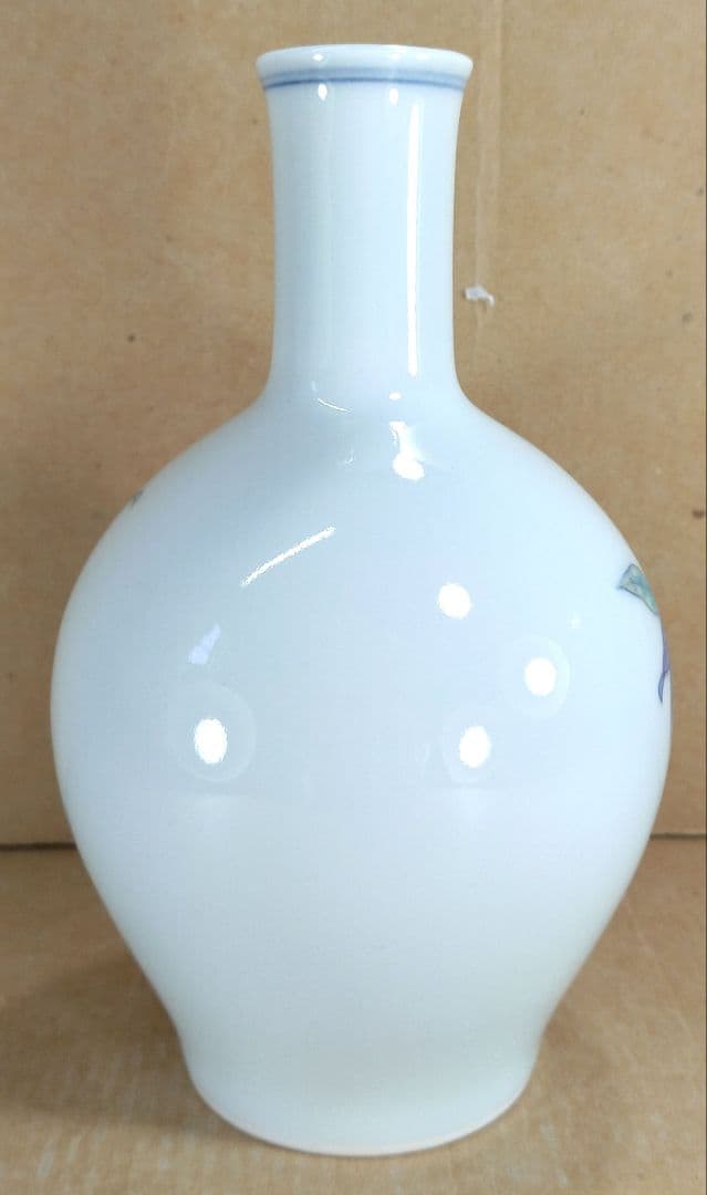 【本物保証】十三代今泉今右衛門 錦桃絵花瓶 共箱 栞 人間国宝 未使用