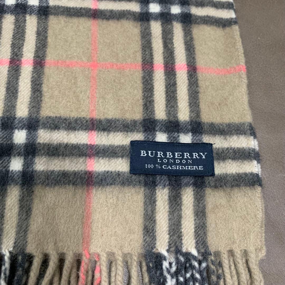 BURBERRY 100% CASHMERE マフラー ピンク　ノバチェック