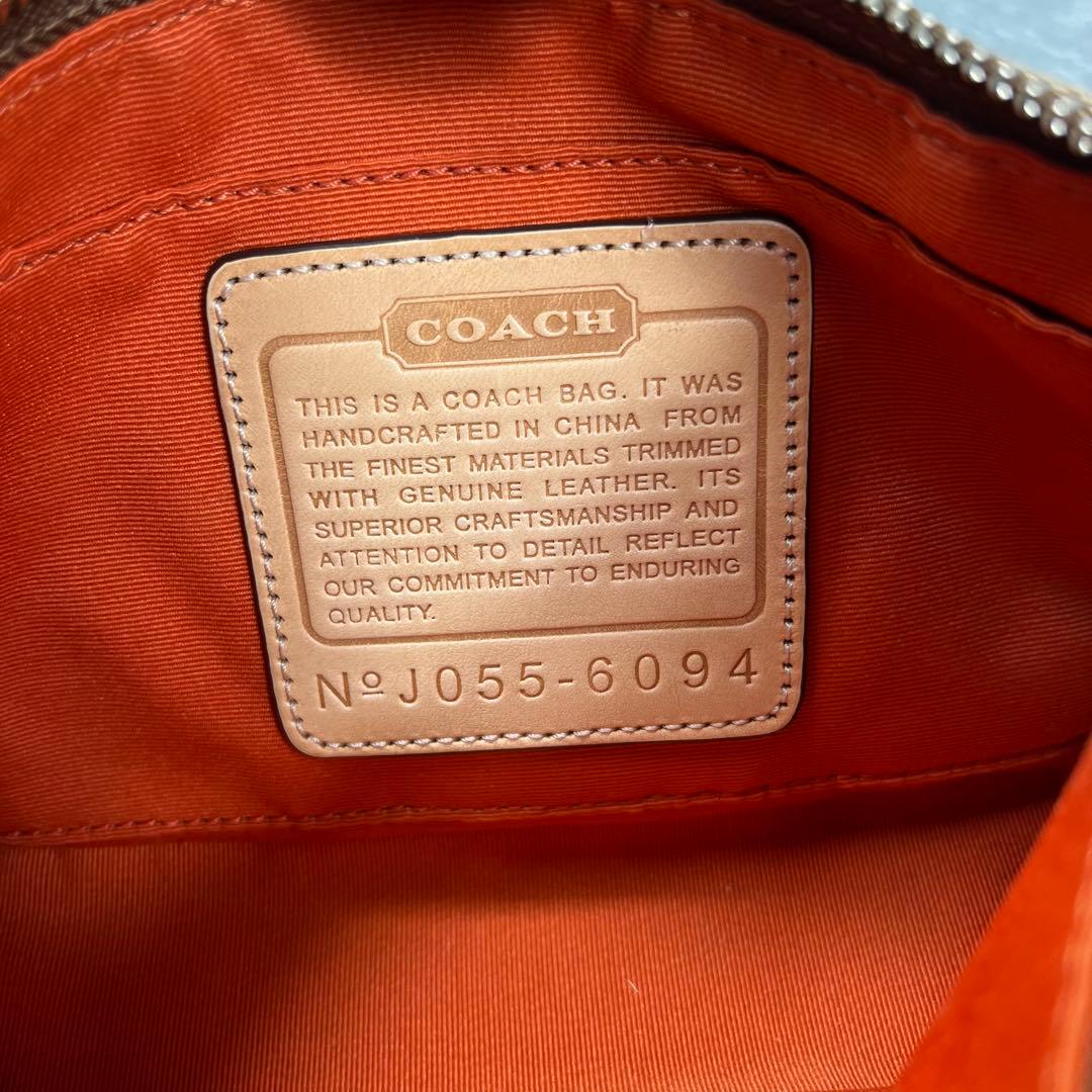 美品 COACH コーチ アクセサリーポーチ シグネチャー ベージュ 6094