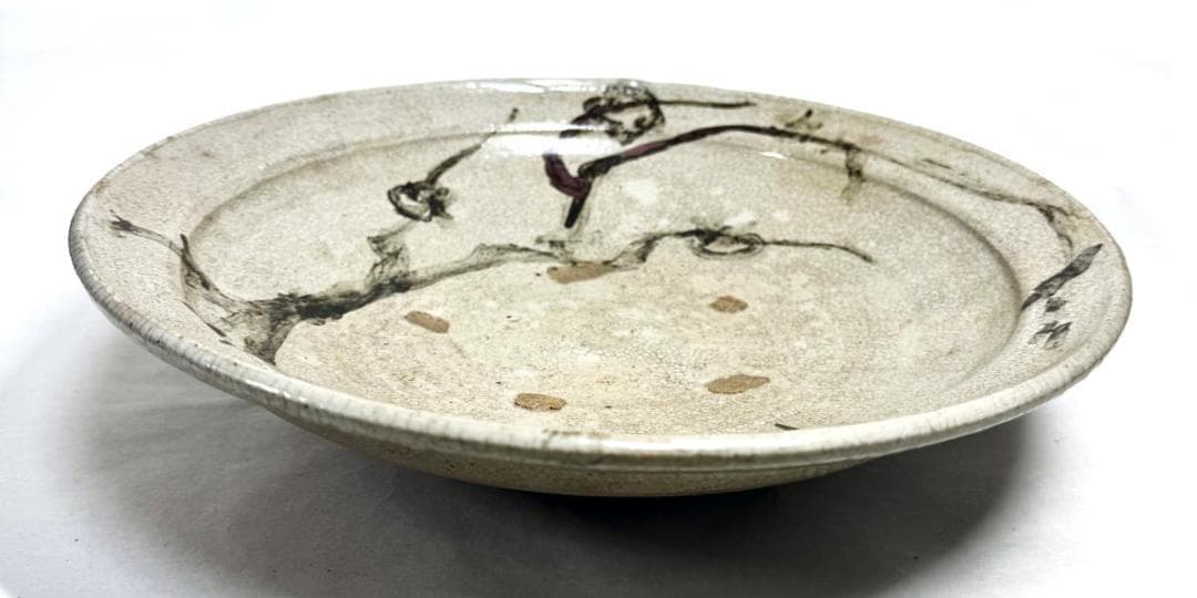古唐津 絵唐津花鳥大鉢 約直径30cm 時代物 伝世品焼物 ウブ品WWTT298