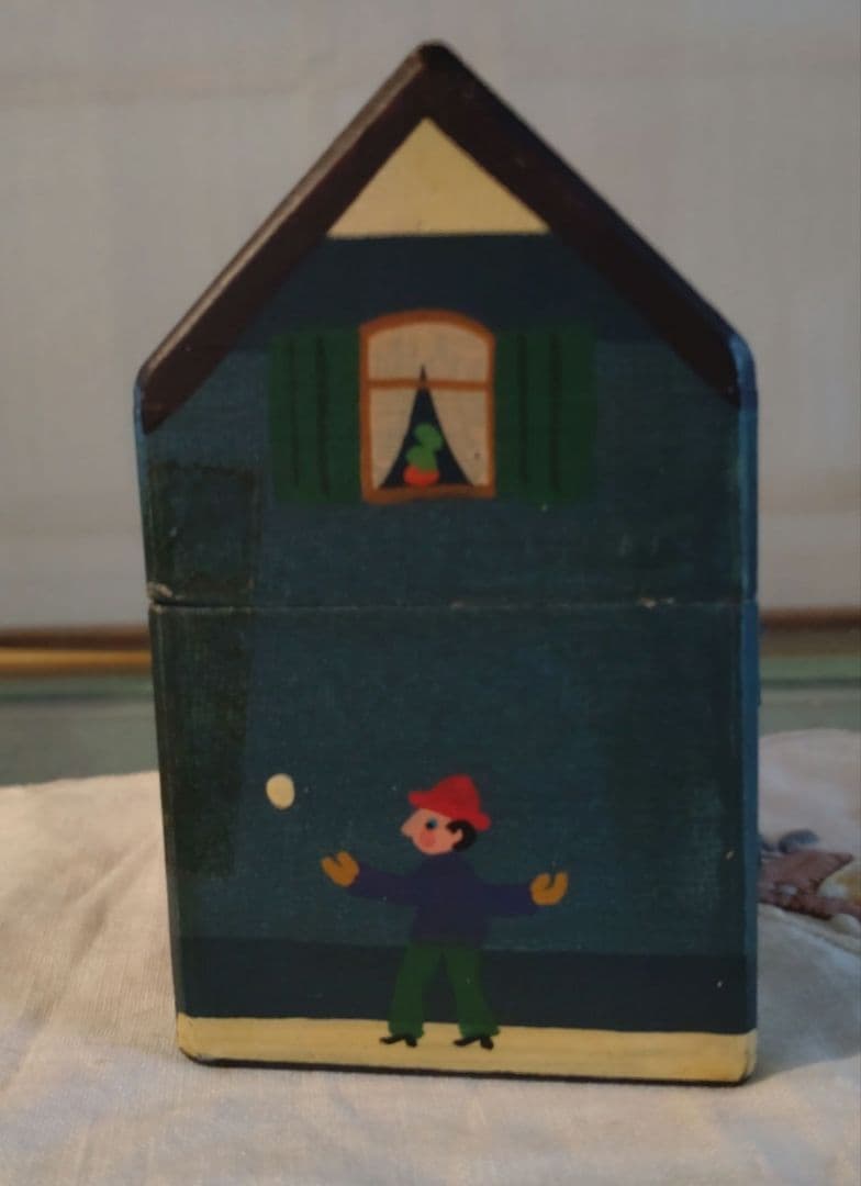 ビンテージ西ドイツETMER-DESIGN製手描クリスマスデザイン木製オルゴール