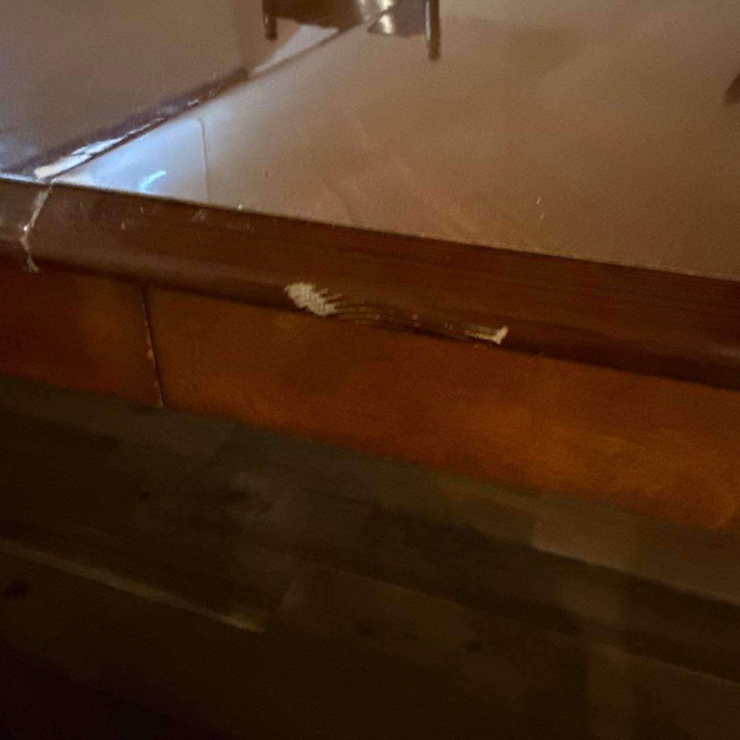 【値下げ】伸長式木製楕円形ダイニングテーブル　アンティーク