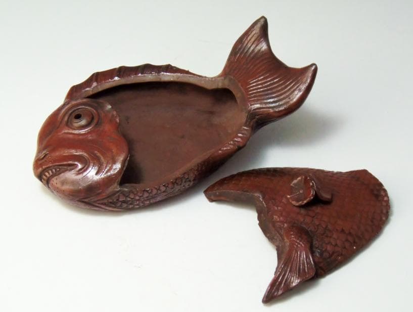 鯛 香炉 置物 古備前 骨董 備前焼 約20cm レア古備前・レア備前焼 和骨董