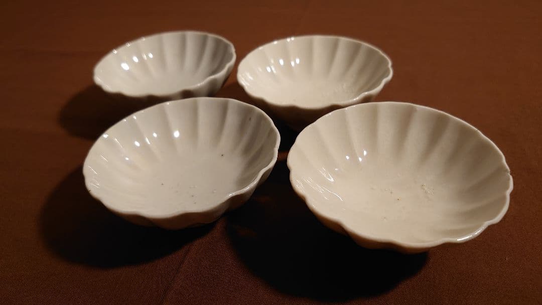 李朝　白磁　古伊万里　伊万里　輪華鉢　豆鉢　蔵出し　４客