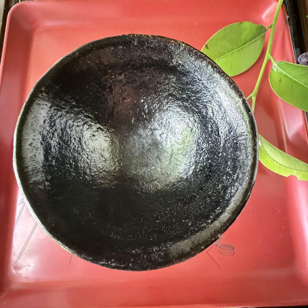 超限定リリース‼︎黒茶盌の佳品‼️井戸茶盌　在銘　楽　作者詳細不明1客