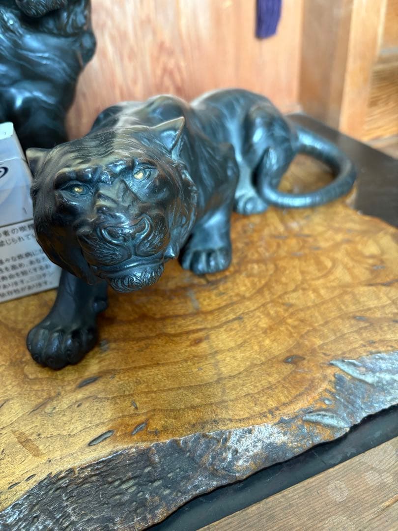 稀少品 置物 銅製 虎 高橋凌雲 造