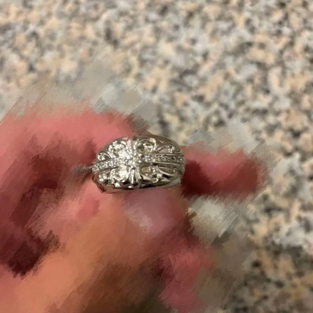 牧瀬 クロムハーツ925リングフローラルクロス