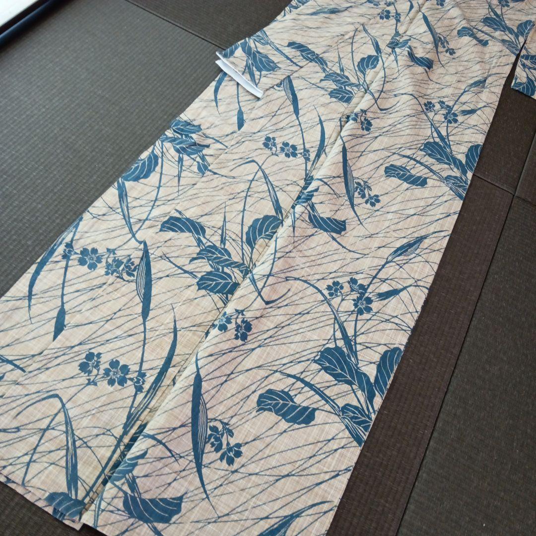 マ*ロ様 竺仙？　奥州小紋風　三越誂え　桜草模様　浴衣単品