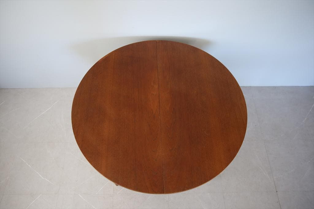 英国アンティーク伸張式ラウンドダイニングテーブル/エクステンション机89-113