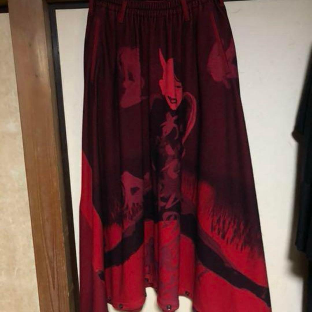 ヨウジヤマモト 18AW LOOK35 赤フラノパンツ