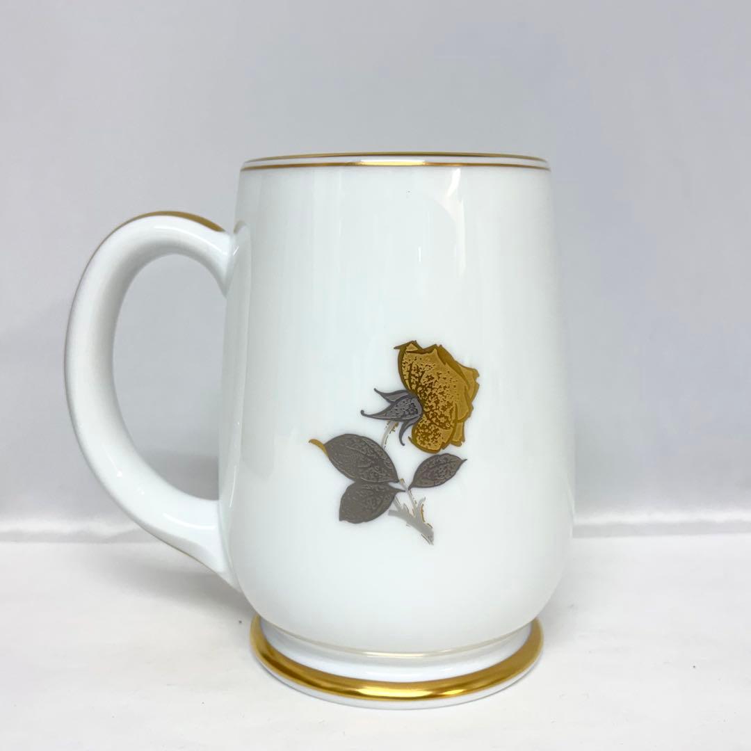 ⑧大倉陶園 キリンビアマグコレクション 2000 金白金触バラ ビアマグ