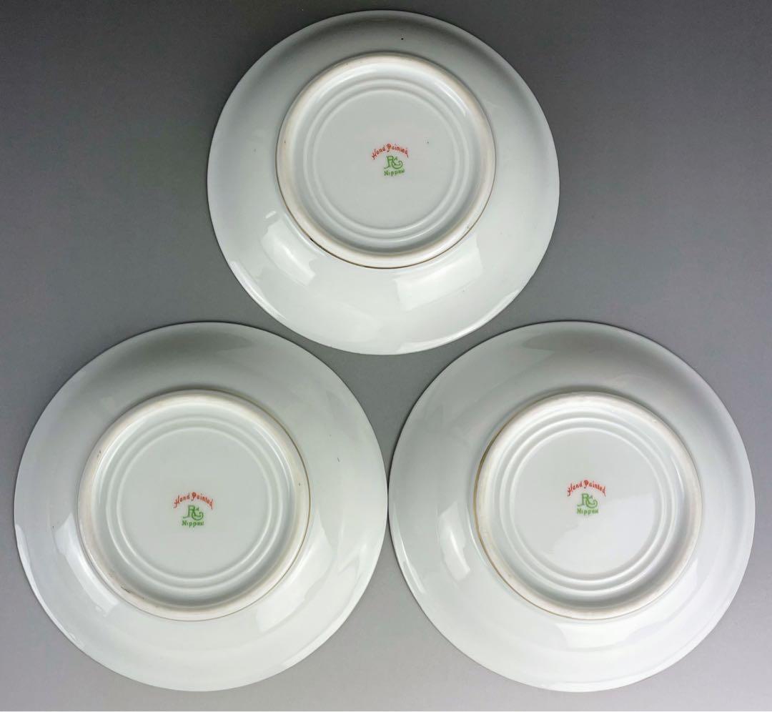 【美品】オールドノリタケ 金盛り ティーカップ ソーサー ３小皿セット