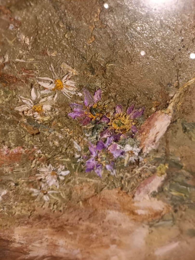 大和修治　野の花　油彩　キャンバス　額装 現代洋画精鋭選抜金賞　サイン入