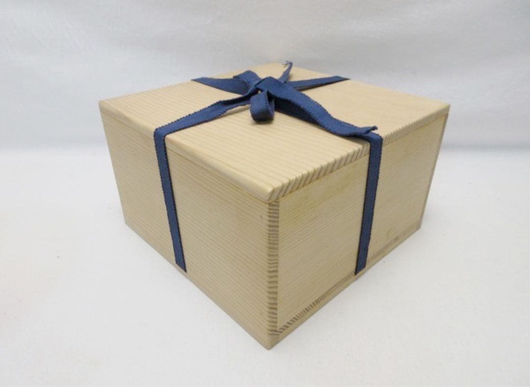 ほぼ未使用 茶道具 漆園作 木製朱塗 松葉蒔絵 高杯 干菓子器 煎茶道具 共箱