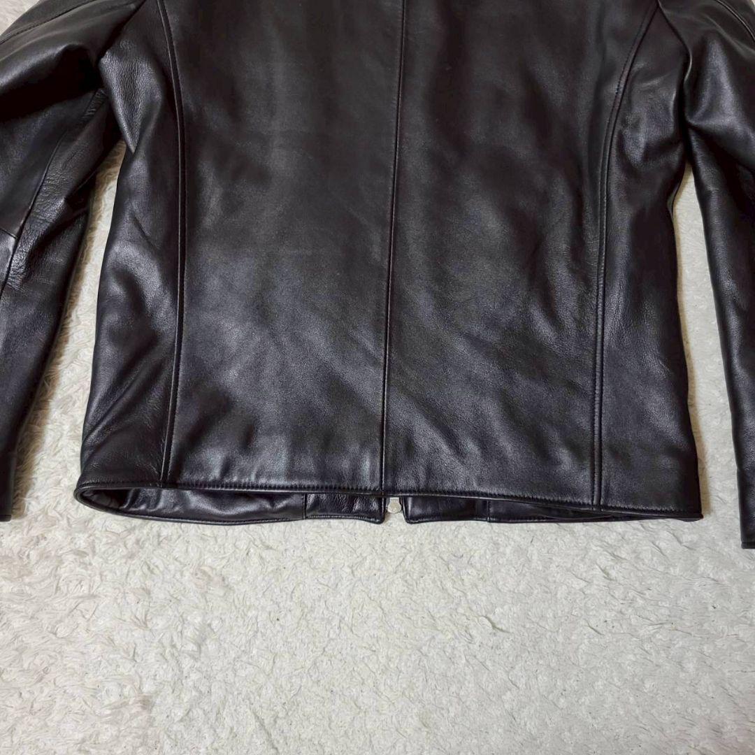 美品✨　ナノユニバース シングルライダース ラムレザージャケット XL 黒 羊革