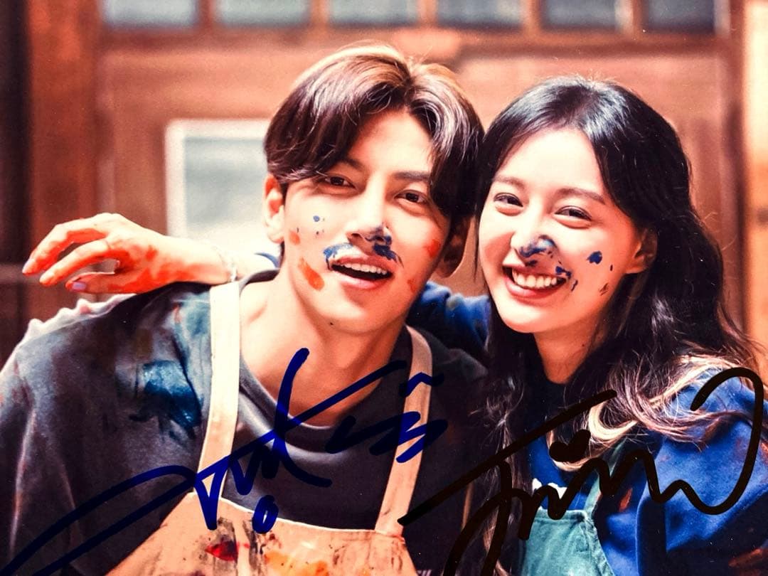 チ・チャンウクとキム・ジウォン直筆サイン入り2Lサイズ写真…