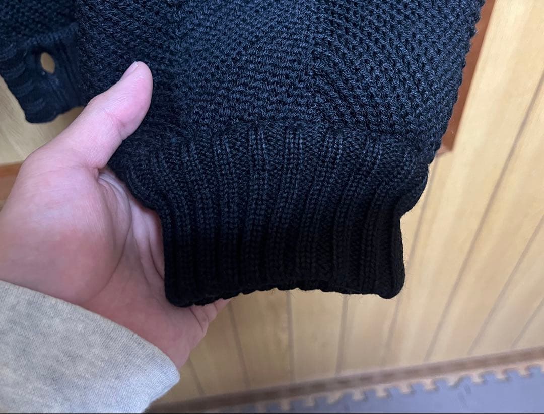 90s VALENTINO イタリア製 ウールニットブルゾン ブラック