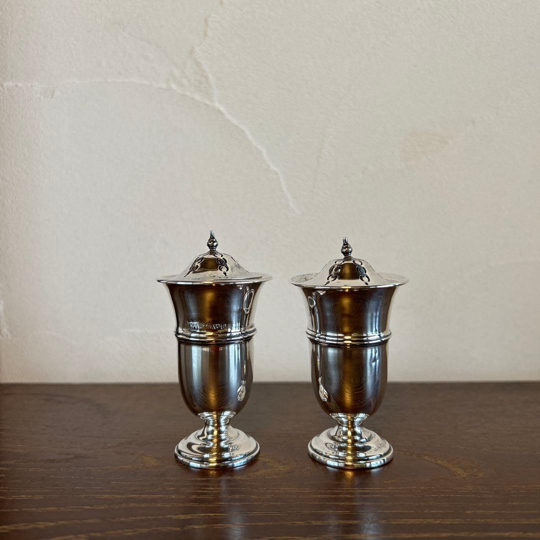 希少　純銀　ソルト、ペッパー、マスタード、シュガー入れ　4点セット