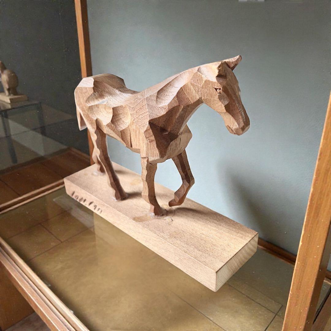 青森 津軽 南部馬 二代目笙舟 山口利信 木彫 一刀彫 郷土玩具 農民美術 午年