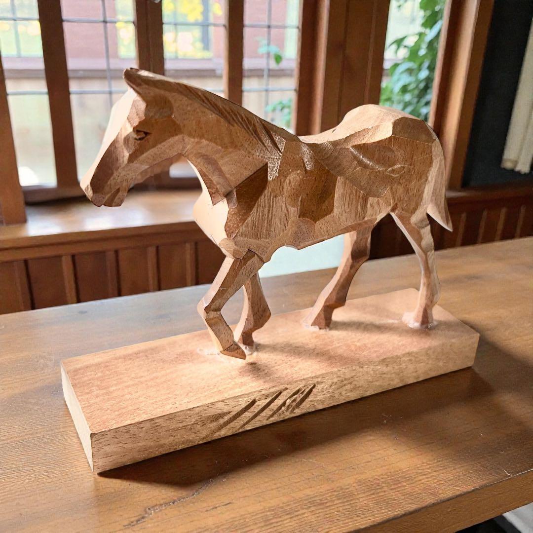 青森 津軽 南部馬 二代目笙舟 山口利信 木彫 一刀彫 郷土玩具 農民美術 午年