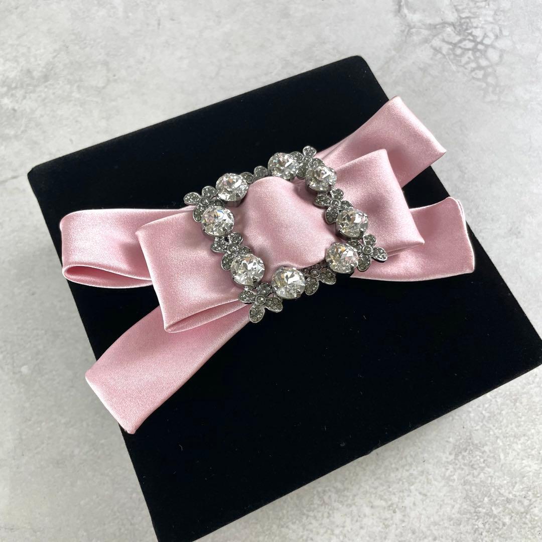 極美品✨ ドルチェアンドガッバーナ バレッタ ビジュー ○箱付き ピンク