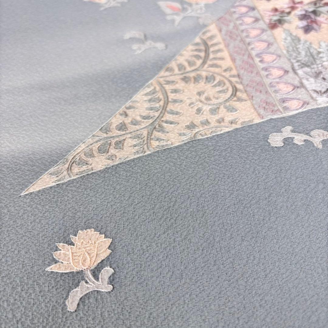 色無地反物　蘇州刺繍 未使用　アイスブルー